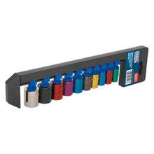 Load image into Gallery viewer, Sealey Multi-Coloured Socket Set 10pc 3/8&quot; Sq Drive 6pt WallDrive Metric (Premier)
