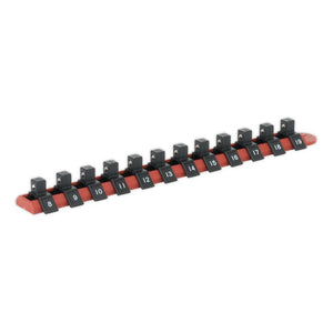 Sealey Socket Retaining Rail, 12 Clips 3/8" Sq Drive (Premier)