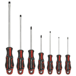 Sealey Screwdriver Set 7pc GripMAX - Slotted/Phillips - Red (Premier)