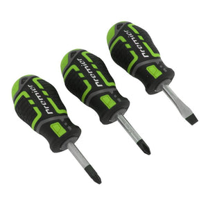 Sealey Screwdriver Set 3pc GripMAX Stubby - Hi Vis (Premier)