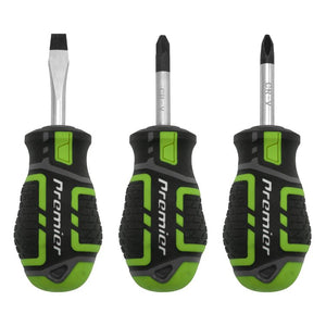 Sealey Screwdriver Set 3pc GripMAX Stubby - Hi Vis (Premier)