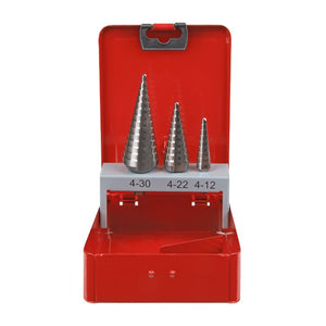 Sealey HSS M2 Step Drill Bit Set 3pc - Double Flute