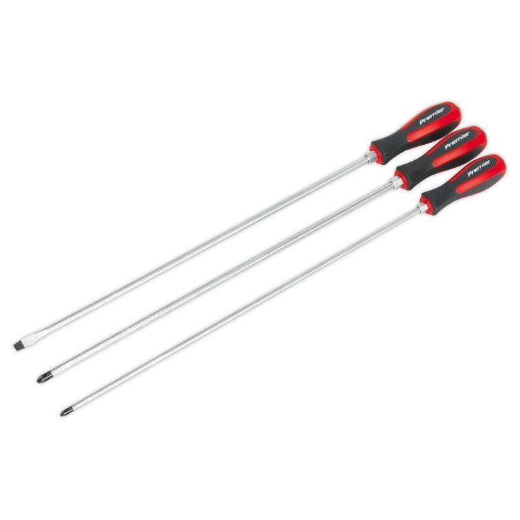 Sealey Screwdriver Set 3pc Hammer-Thru 450mm (Premier)