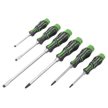 Load image into Gallery viewer, Sealey Hammer-Thru Screwdriver Set - Hi-Vis Green 6pc (Premier)
