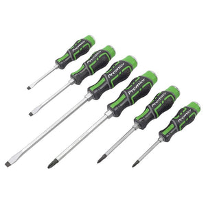 Sealey Hammer-Thru Screwdriver Set - Hi-Vis Green 6pc (Premier)