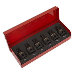 Sealey Impact TRX-Star* Socket Bit Set 6pc 1/2" Sq Drive (Premier)