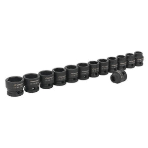 Sealey Impact Socket Set 13pc 1/2" Sq Drive Low Profile Metric (Premier)