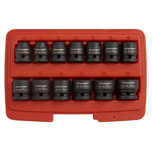 Sealey Impact Socket Set 13pc 1/2" Sq Drive Low Profile Metric (Premier)