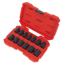 Load image into Gallery viewer, Sealey Impact Socket Set 13pc 1/2&quot; Sq Drive Lock-On 6pt Metric (Premier)
