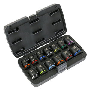 Sealey Impact Socket Set 13pc 1/2" Sq Drive Metric Colour-Coded (Premier)