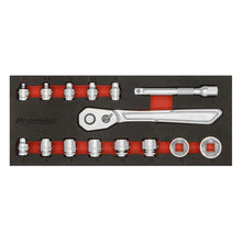 Load image into Gallery viewer, Sealey Low Profile Socket Set 15pc 1/4&quot; Sq Drive Metric - Platinum Series (Premier)
