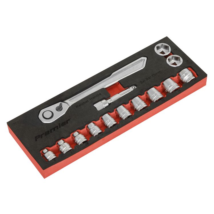 Sealey Low Profile Socket Set 14pc 3/8