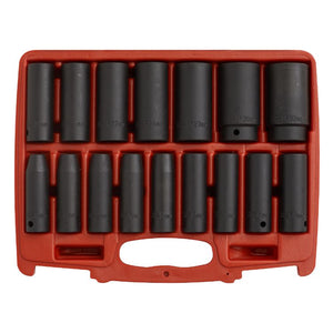 Sealey Impact Socket Set 16pc 1/2" Sq Drive Deep Metric (Premier)