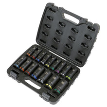 Load image into Gallery viewer, Sealey Impact Socket Set 16pc 1/2&quot; Sq Drive Deep Metric Colour-Coded (Premier)
