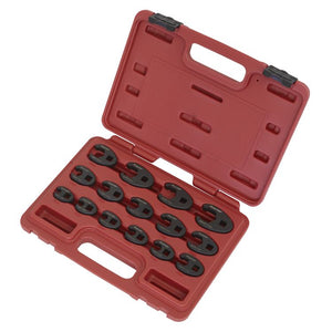 Sealey Crow's Foot Spanner Set 15pc 3/8" Sq Drive - Metric (Premier)