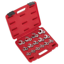 Load image into Gallery viewer, Sealey Crow&#39;s Foot Open-End Spanner Set 15pc 3/8&quot; Sq Drive - Metric (Premier)
