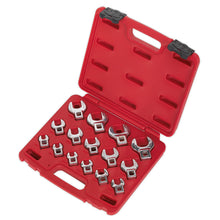 Load image into Gallery viewer, Sealey Crow&#39;s Foot Open-End Spanner Set 15pc 3/8&quot; Sq Drive - Metric (Premier)
