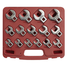 Load image into Gallery viewer, Sealey Crow&#39;s Foot Open-End Spanner Set 15pc 3/8&quot; Sq Drive - Metric (Premier)
