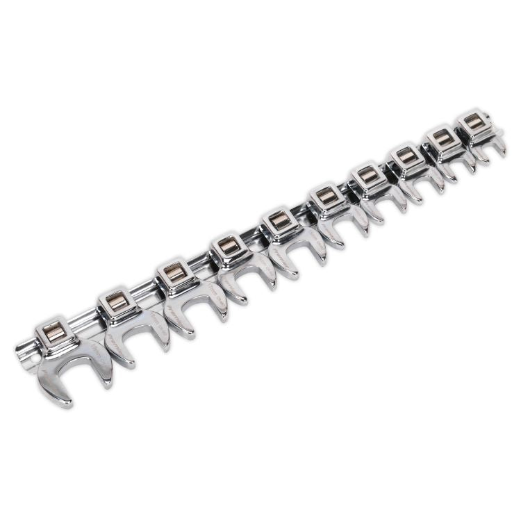 Sealey Crow's Foot Open-End Spanner Set 10pc 3/8