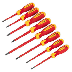 Sealey Screwdriver Set 8pc Hammer-Thru Hi-Vis Orange (Premier)