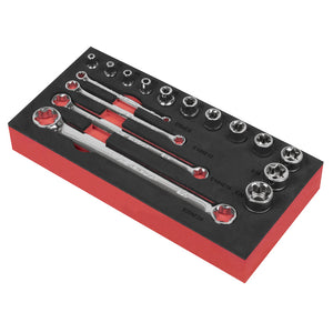 Sealey TRX-Star* 3/8" Sq Drive Socket & Spanner Set 16pc (Premier)