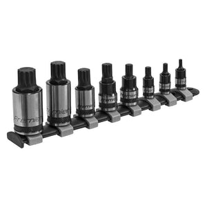 Sealey Spline Socket Bit Set 8pc 1/4", 3/8" & 1/2" Sq Drive - Black Series