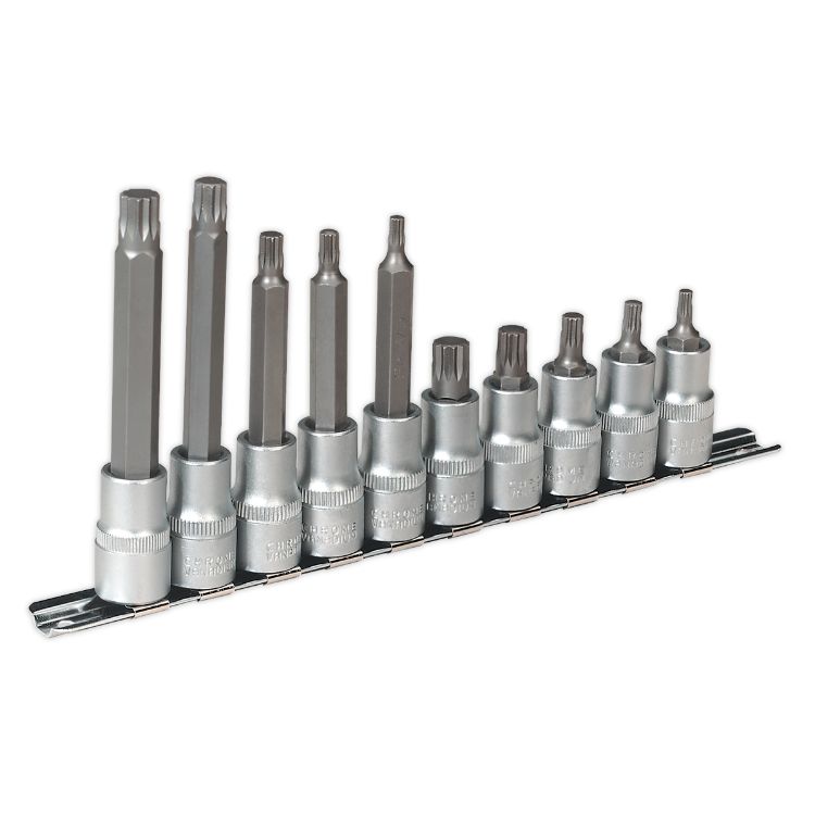 Sealey Spline Socket Bit Set 10pc 1/2