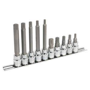 Sealey Spline Socket Bit Set 10pc 3/8" Sq Drive (Premier)