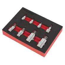 Load image into Gallery viewer, Sealey Spline Socket Bit Set 8pc 1/4&quot;, 3/8&quot; &amp; 1/2&quot; Sq Drive in Storage Tray
