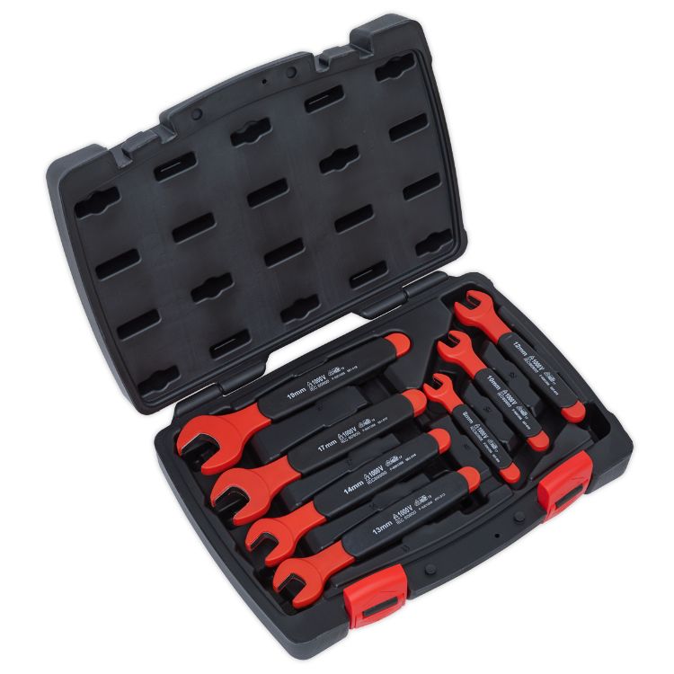 Sealey Insulated Open-End Spanner Set 7pc - VDE Approved (Premier)