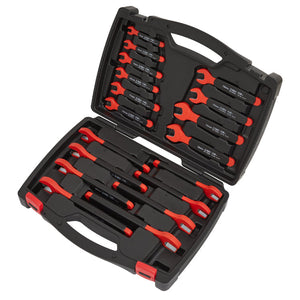 Sealey Insulated Open-End Spanner Set 18pc - VDE Approved (Premier)