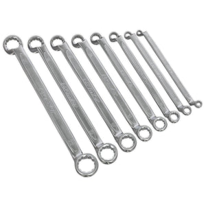 Sealey Offset Double End Ring Spanner Set 8pc Metric in Storage Tray (Premier)