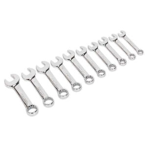 Sealey Combination Spanner Set 10pc Stubby - Metric (Premier)