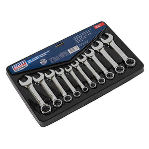 Sealey Combination Spanner Set 10pc Stubby - Metric (Premier)