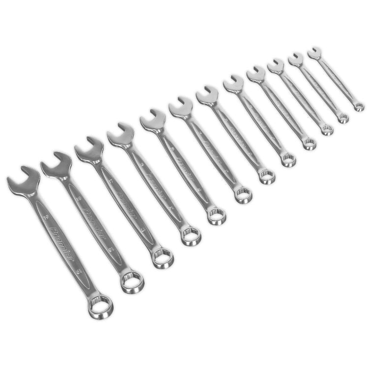 Sealey Combination Spanner Set 12pc Lock-On 6pt - Metric (Premier)