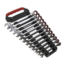 Load image into Gallery viewer, Sealey Ratchet Combination Spanner Set 12pc Metric Platinum Series in Carry Rack (Premier)
