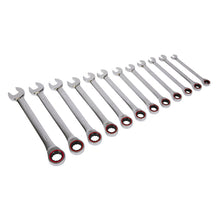 Load image into Gallery viewer, Sealey Ratchet Combination Spanner Set 12pc Metric Platinum Series in Carry Rack (Premier)
