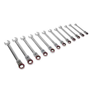 Sealey Flexi-Head Ratchet Combination Spanner Set 12pc Metric Platinum Series (Premier)