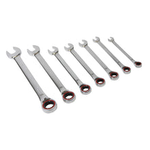 Load image into Gallery viewer, Sealey Reversible Ratchet Combination Spanner Set 7pc Metric Platinum Series (Premier)
