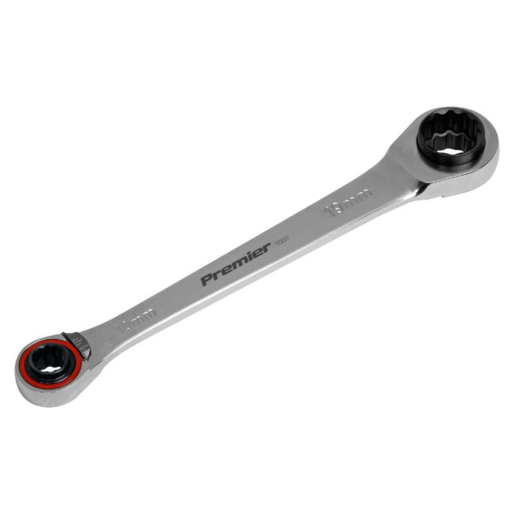 Sealey Ratchet Ring Spanner 4-in-1 Reversible Metric Platinum Series (Premier)