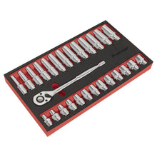 Load image into Gallery viewer, Sealey Ratchet Wrench &amp; Socket Set 1/2&quot; Sq Drive 27pc (Premier)
