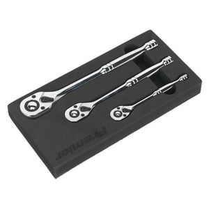 Sealey Ratchet Wrench Set 3pc Pear-Head Flip Reverse (Premier)