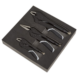 Sealey Locking Pliers Set 3pc Quick Release - Black Series (Premier)