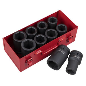 Sealey Impact Socket Set 10pc 1" Sq Drive Deep Metric/Imperial (Premier)