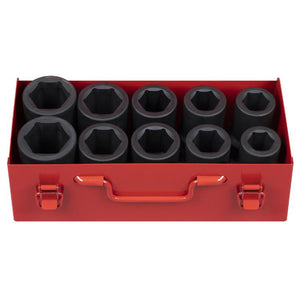 Sealey Impact Socket Set 10pc 1" Sq Drive Deep Metric/Imperial (Premier)