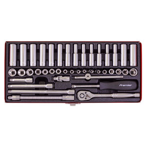 Sealey Socket Set 41pc 1/4" Sq Drive 6pt WallDrive - Metric/Imperial (Premier)