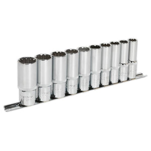 Sealey Socket Set 10pc 1/2" Sq Drive Deep Total Drive (Premier)