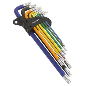 Sealey TRX-Star* Key Set 9pc Colour-Coded Extra-Long (Premier)