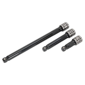 Sealey Wobble/Rigid Extension Bar Set 3pc 1/2" Sq Drive Black Series (Premier)