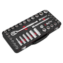 Load image into Gallery viewer, Sealey Socket Set 37pc 3/8&quot; Sq Drive Metric/Imperial Premier Platinum Series
